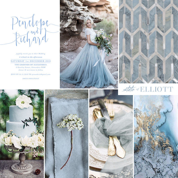 Spotlight on Colour - Dusty Blue, White and Gold