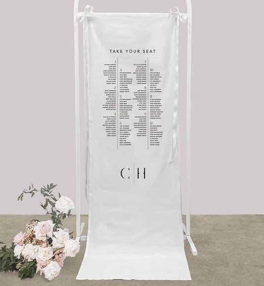 Initials Cloth Seating Sign