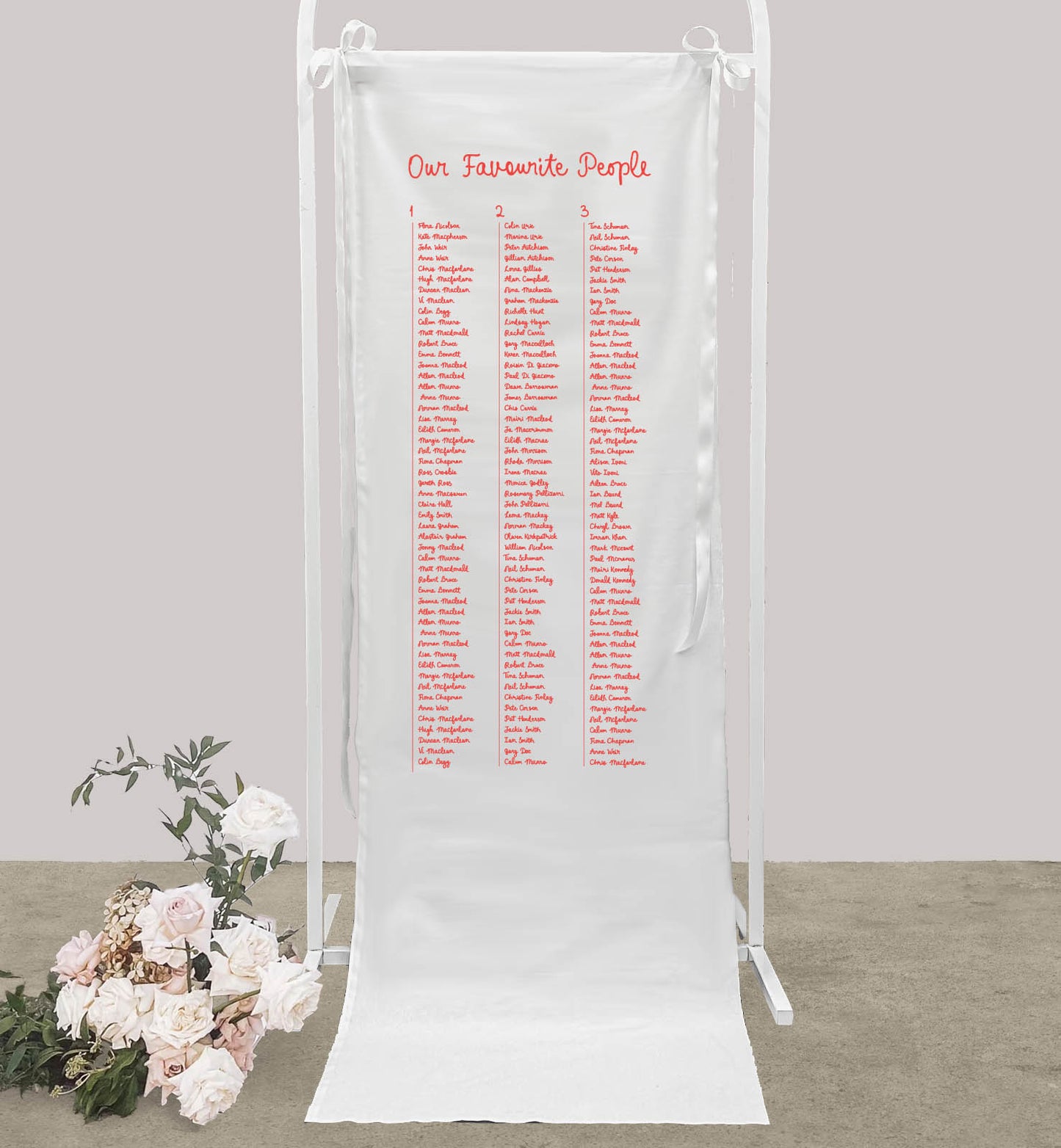 Je t'aime Cloth Seating Sign