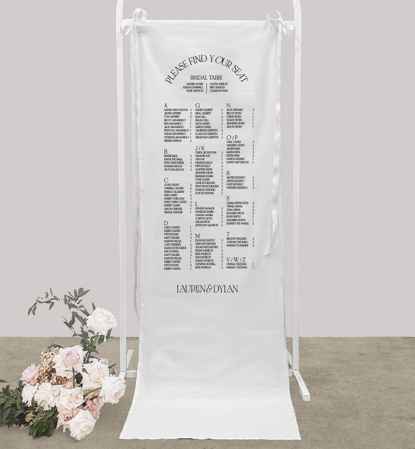 Marry Me Cloth Seating Sign