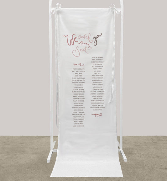 Poeme Cloth Seating Sign