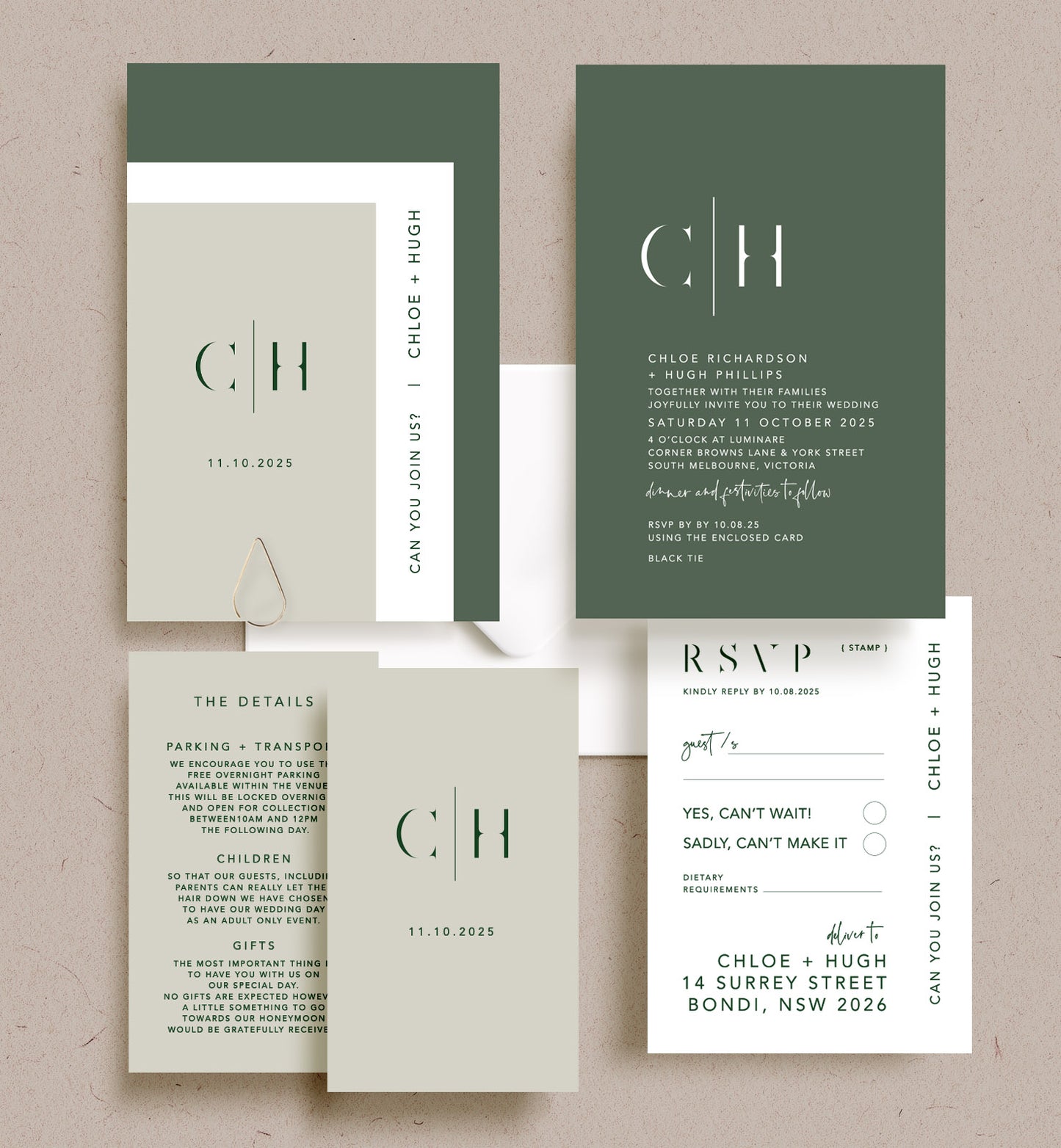 Initials 3 Card Package