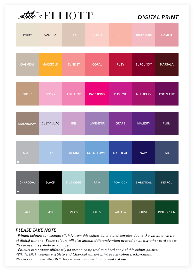State of Elliott Digital Colour Palette